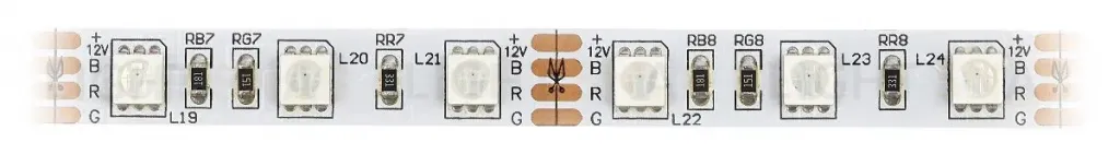 Светодиодная лента Эра 12В 5050 14,4Вт/м RGB 5м IP20 LS5050-14,4-60-12-RGB-IP20-2year-5m KU-5050AD-60D-RGB Б0044122 Б0044122