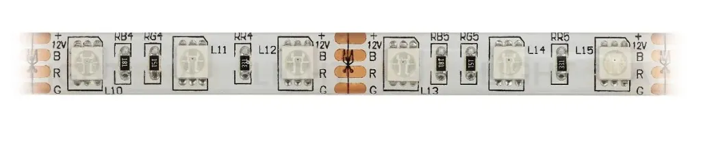 Светодиодная лента Эра 12В 5050 14,4Вт/м RGB 5м IP65 LS5050-14,4-60-12-RGB-IP65-2year-5m KU-5050AD-60D-RGB Б0044123 Б0044123