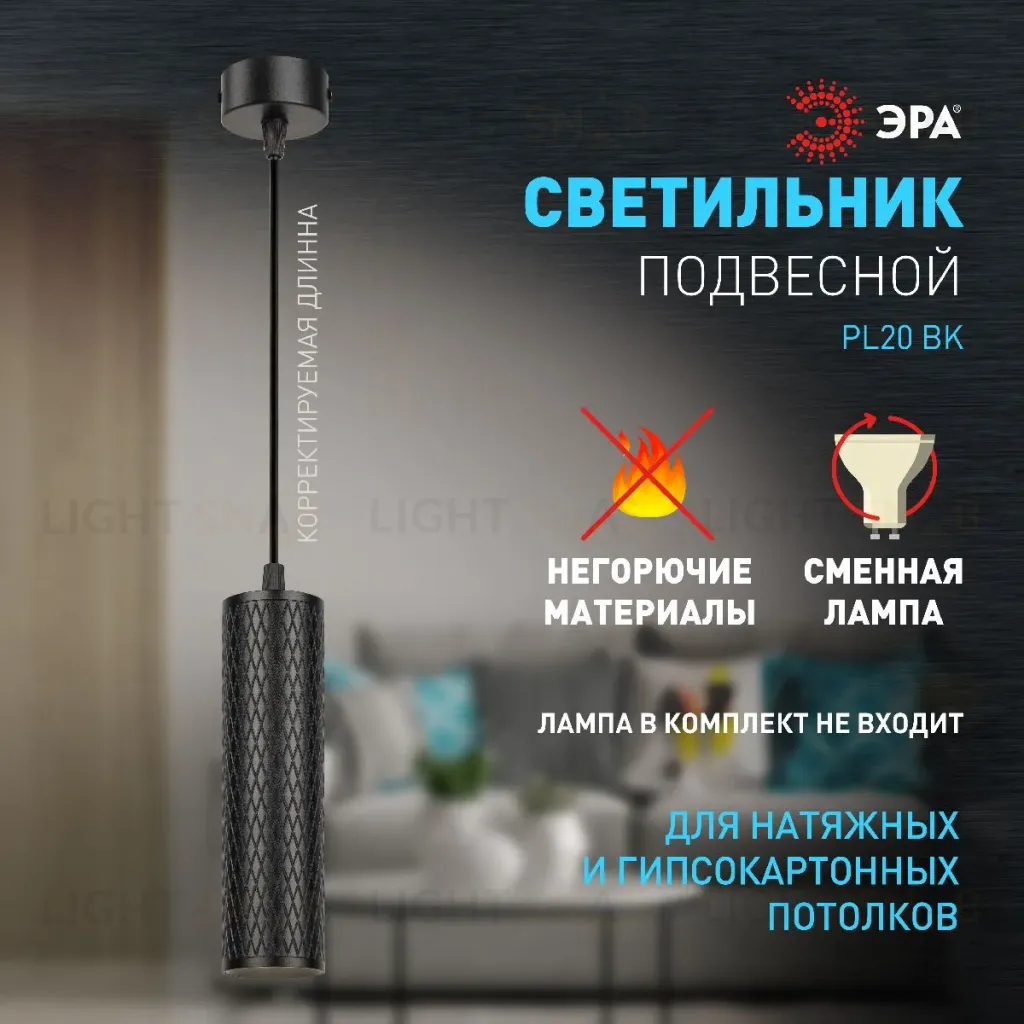 Подвесной светильник Эра PL20 BK Б0058500 Б0058500