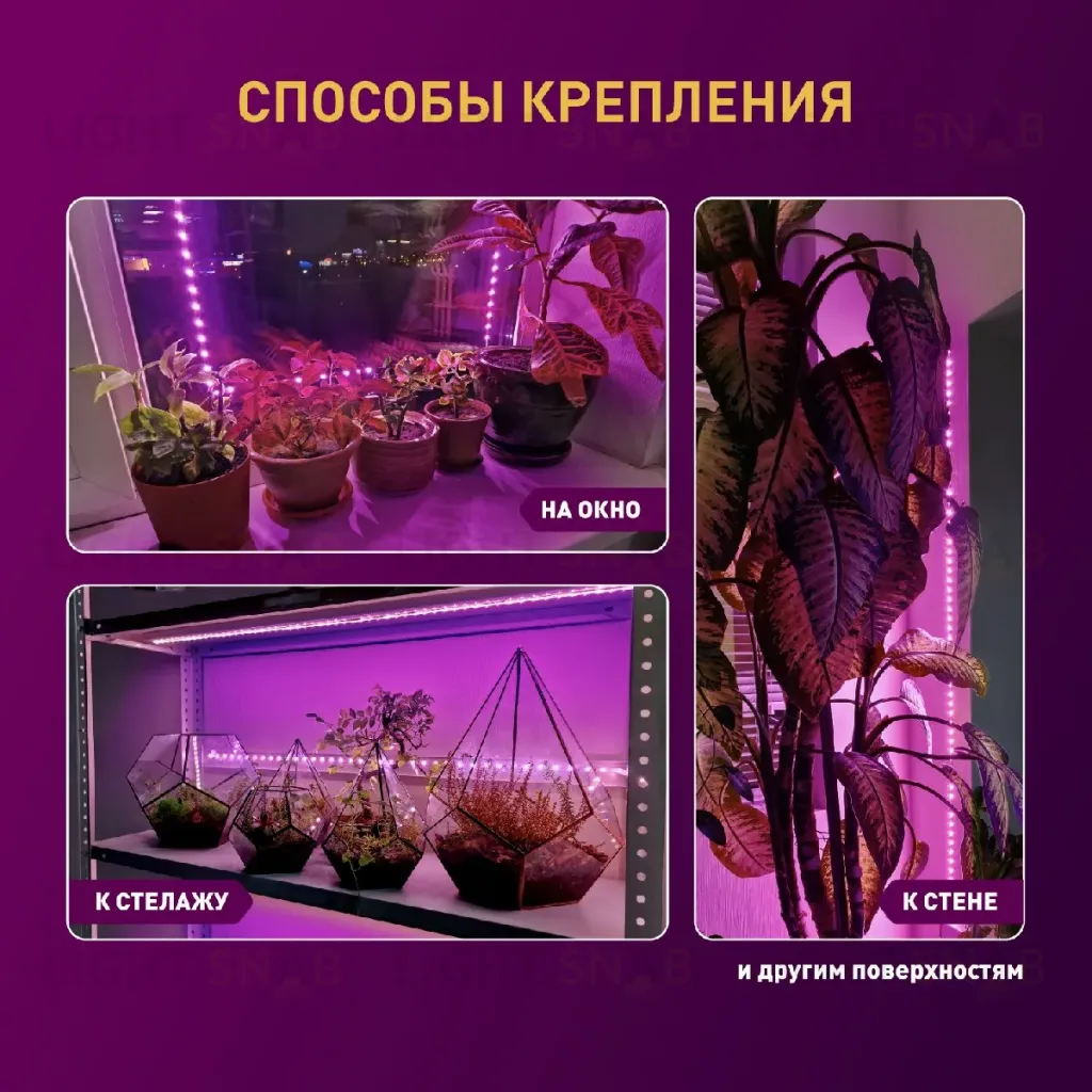 Светодиодная лента для растений Эра 18Вт 1400K 2м IP65 FITO-Strip Light-RB-2m красно-синего спектра Б0057282 Б0057282