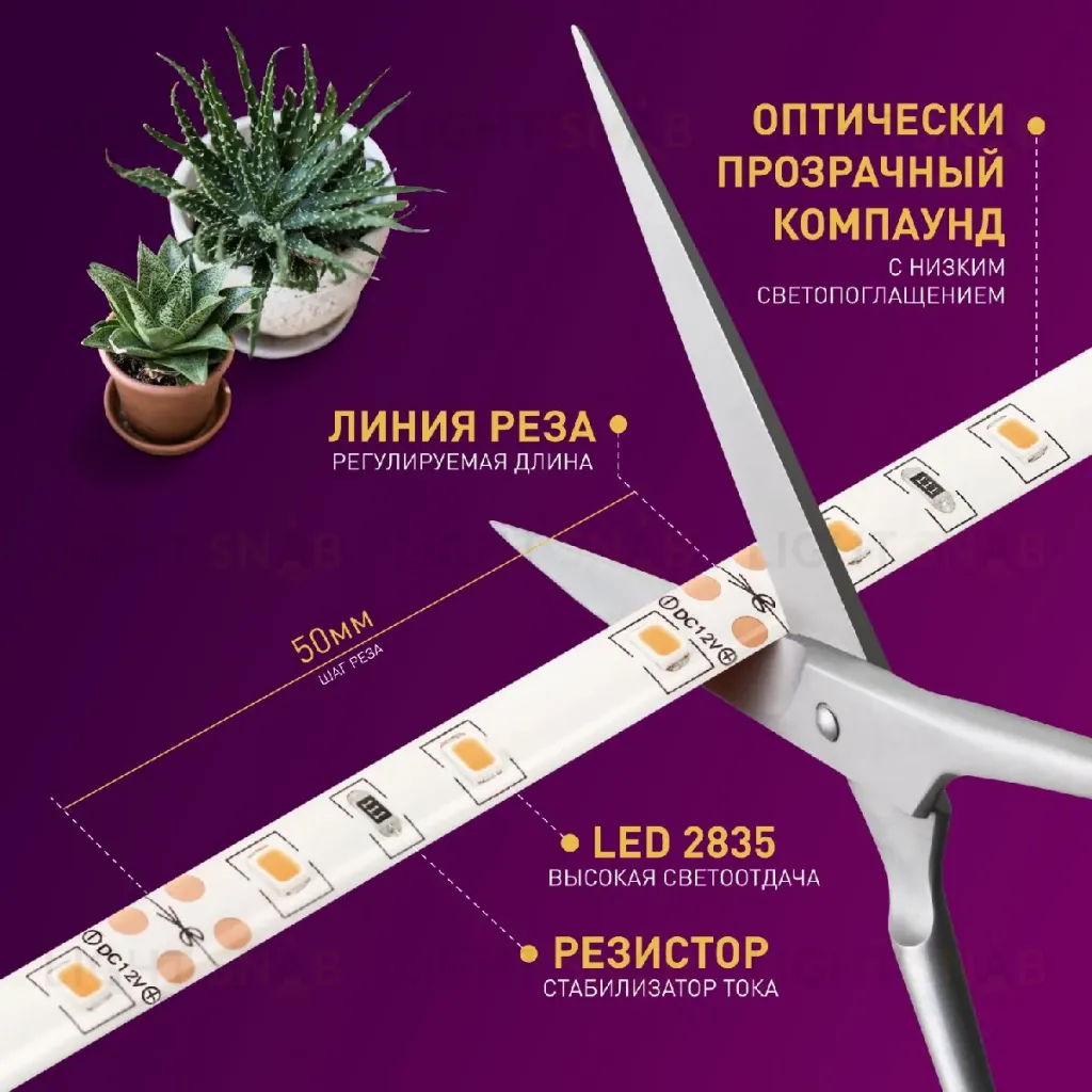 Светодиодная лента для растений Эра 18Вт 1400K 2м IP65 FITO-Strip Light-RB-2m красно-синего спектра Б0057282 Б0057282