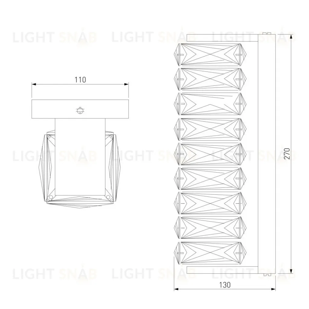 Настенный светильник Eurosvet Blitz 40259 LED хром/ прозрачный хрусталь Strotskis a065321 40259 LED хром/ прозрачный хрусталь Strotskis
