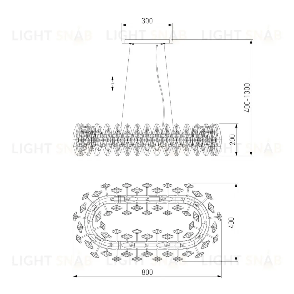 Подвесная люстра Bogates Onyx 372/8 Strotskis a065319 372/8 Strotskis Smart