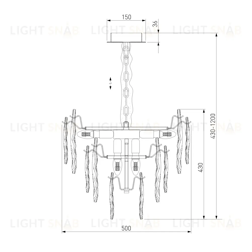Подвесная люстра Bogates Leaf 369/8 Smart a065314 369/8 Smart