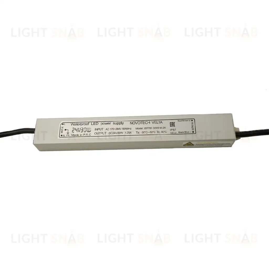 Блок питания Novotech Velta 30Вт DC24 IP67 1.25A 357781 357781