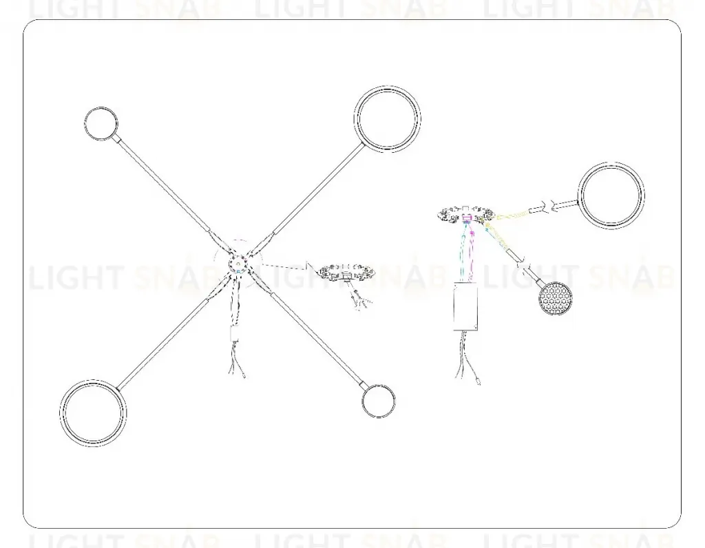 Люстра на штанге Ambrella Light Comfort LineTech FL51632 FL51632