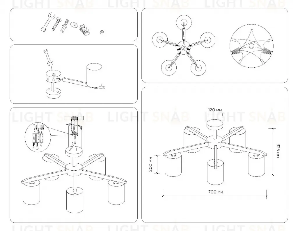 Люстра на штанге Ambrella Light Loft TR83113 TR83113