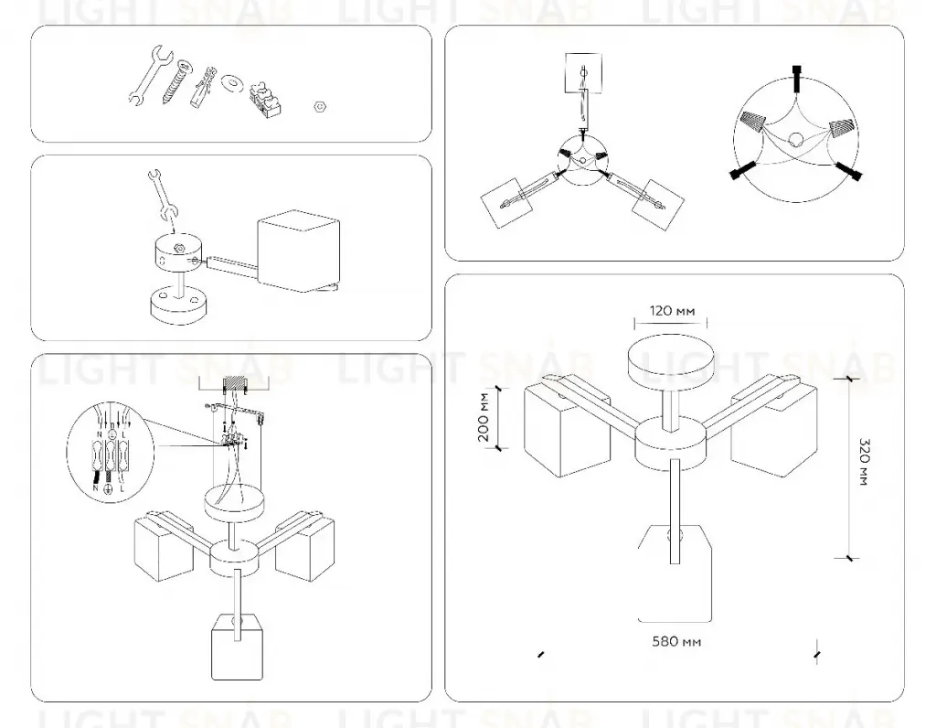 Люстра на штанге Ambrella Light Loft TR83115 TR83115
