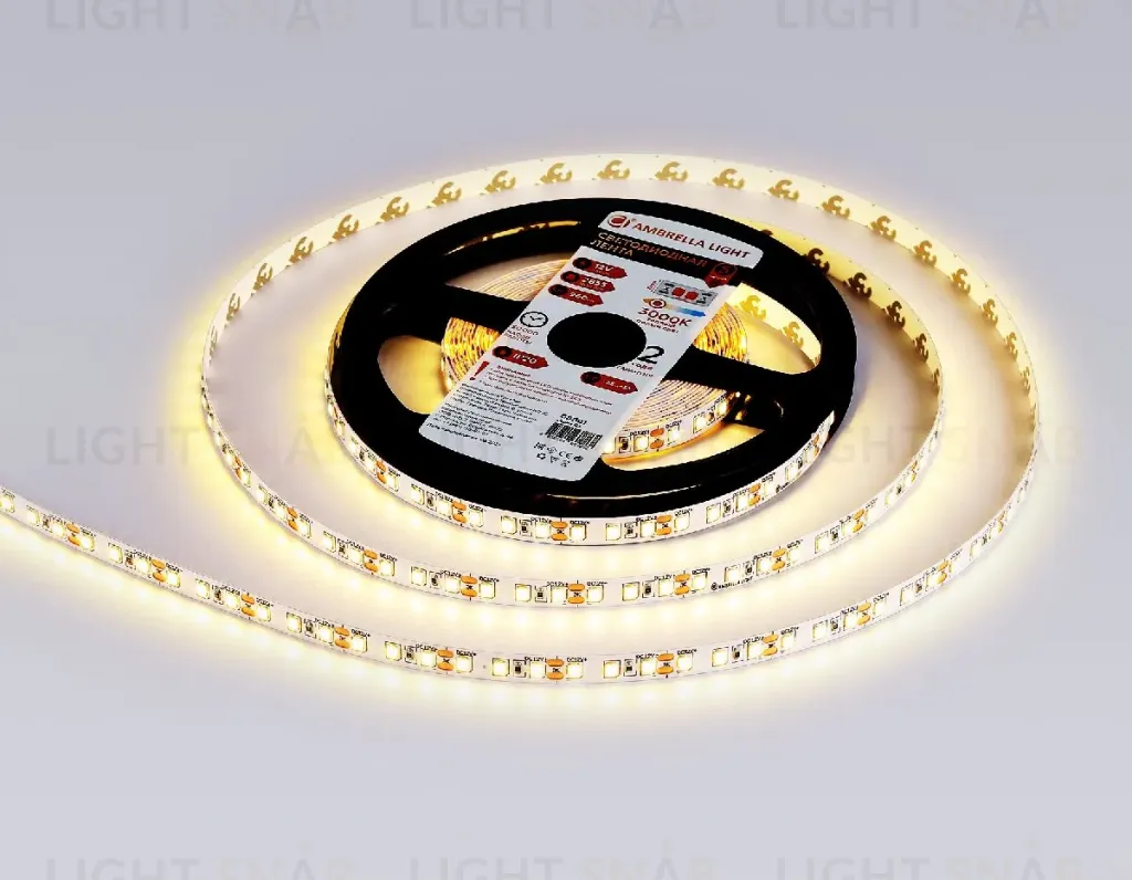 Светодиодная лента Ambrella Light LED Strip 12В 2835 9,6Вт/м 3000K 5м IP20 GS1101 GS1101