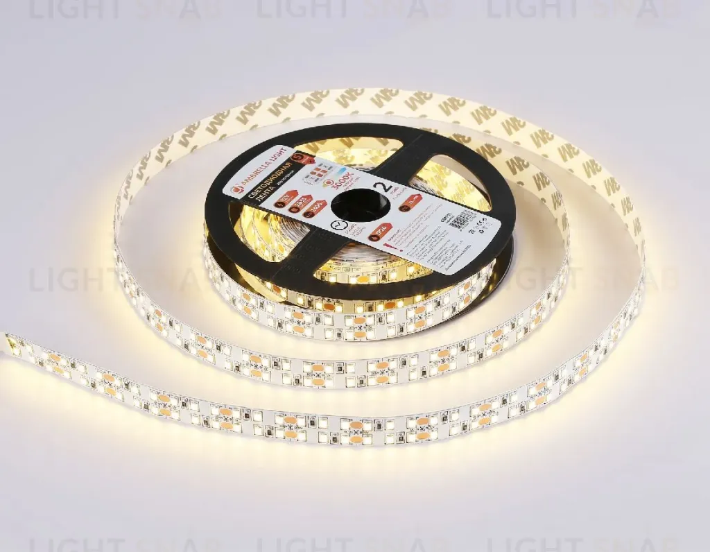 Светодиодная лента двухрядная Ambrella Light LED Strip 12В 2835 24Вт/м 3000K 5м IP20 GS1701 GS1701