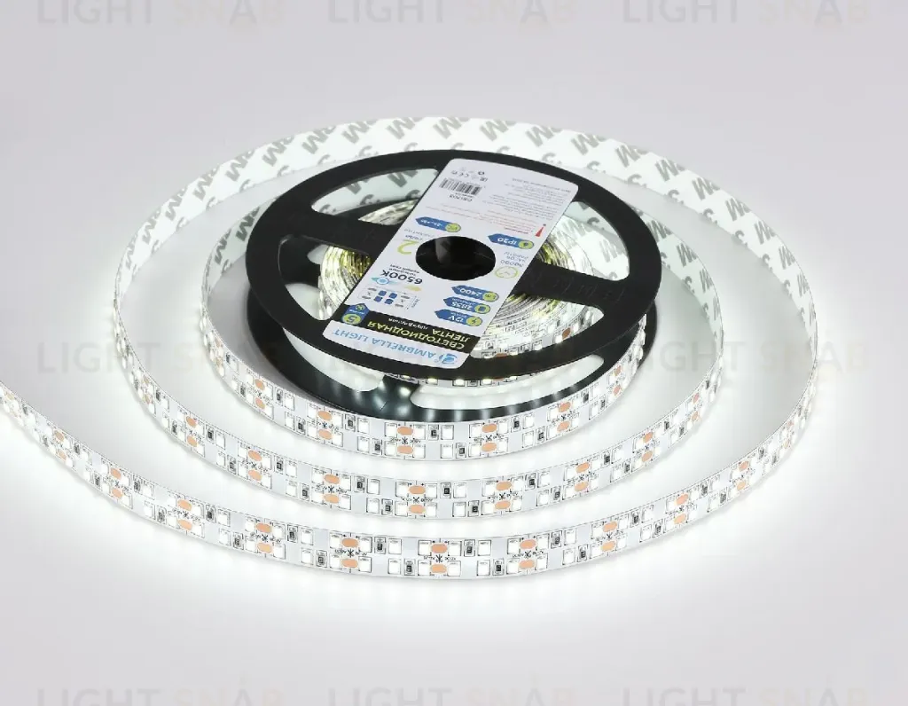 Светодиодная лента двухрядная Ambrella Light LED Strip 12В 2835 24Вт/м 6500K 5м IP20 GS1703 GS1703