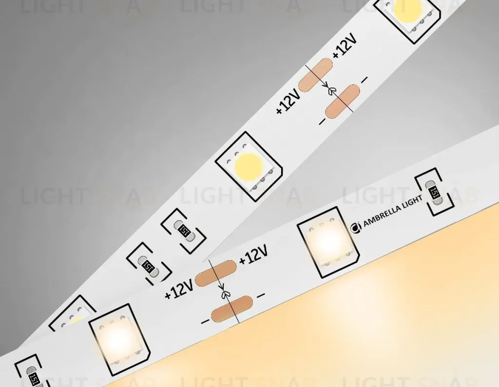 Светодиодная лента Ambrella Light LED Strip 12В 5050 7,2Вт/м 3000K 5м IP20 GS1801 GS1801
