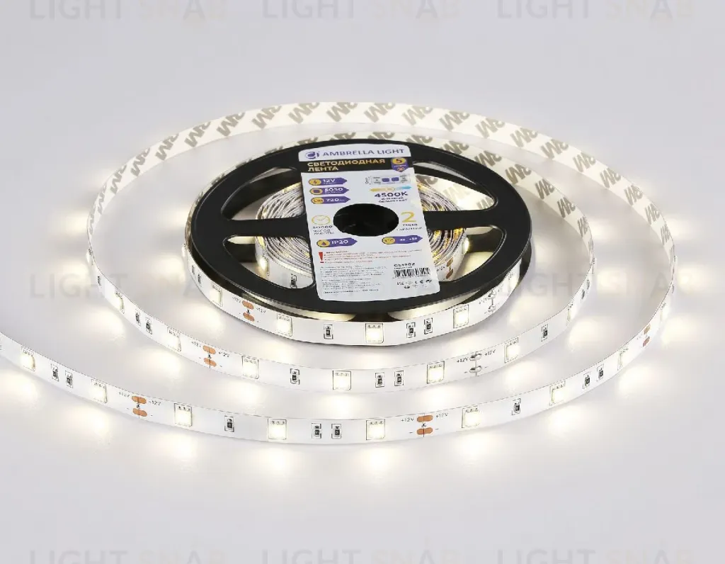 Светодиодная лента Ambrella Light LED Strip 12В 5050 7,2Вт/м 4500K 5м IP20 GS1802 GS1802