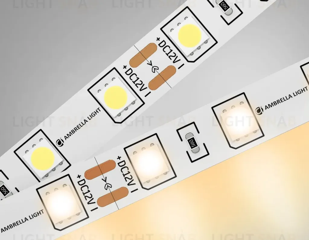 Светодиодная лента Ambrella Light LED Strip 12В 5050 14,4Вт/м 3000K 5м IP20 GS2001 GS2001
