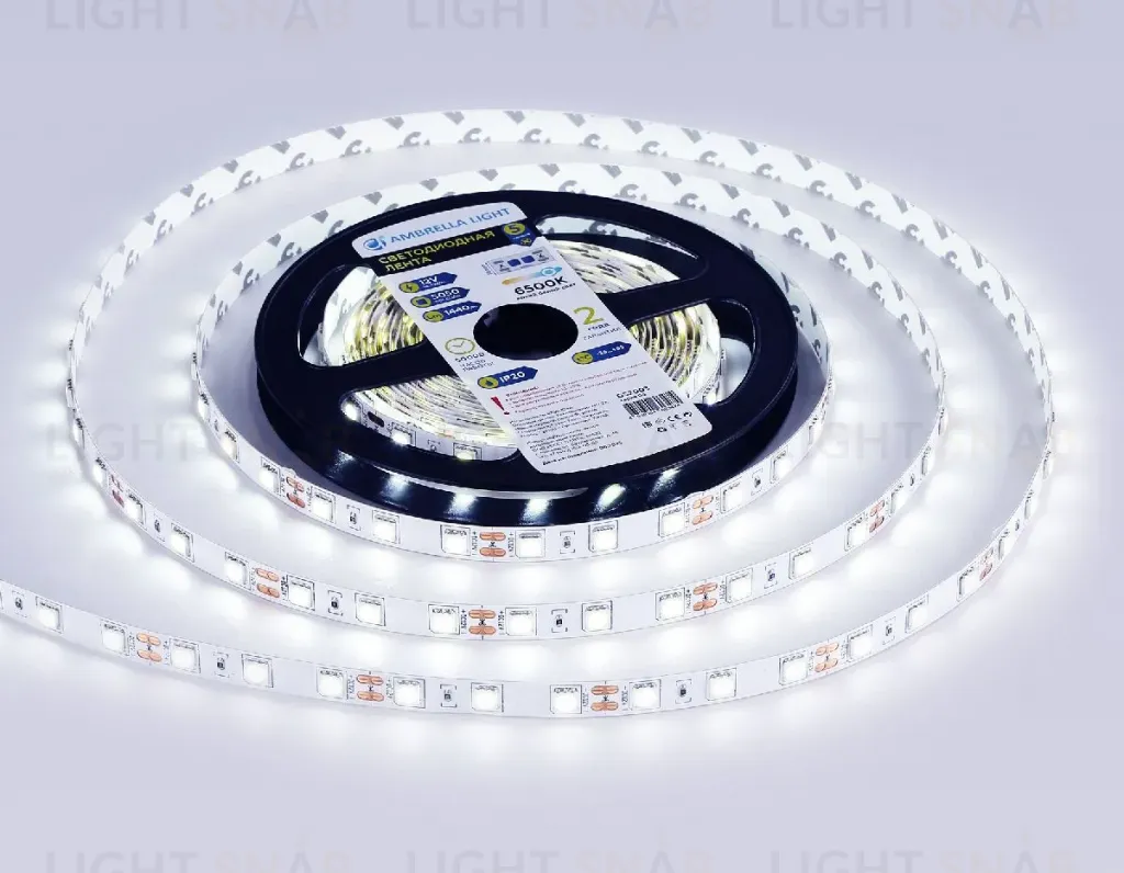 Светодиодная лента Ambrella Light LED Strip 12В 5050 14,4Вт/м 6500K 5м IP20 GS2003 GS2003