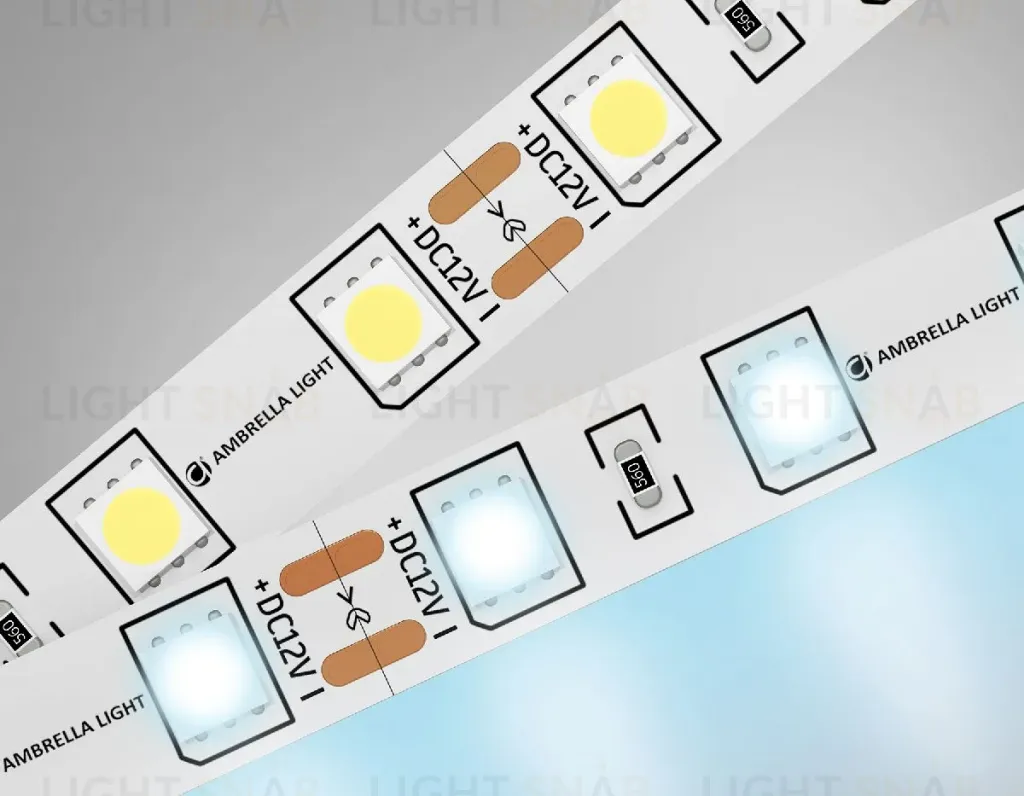 Светодиодная лента Ambrella Light LED Strip 12В 5050 14,4Вт/м 6500K 5м IP20 GS2003 GS2003