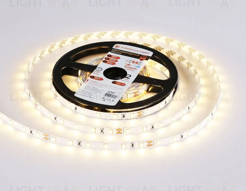 Светодиодная лента Ambrella Light LED Strip 24В 2835 6Вт/м 3000K 5м IP20 GS3001 GS3001