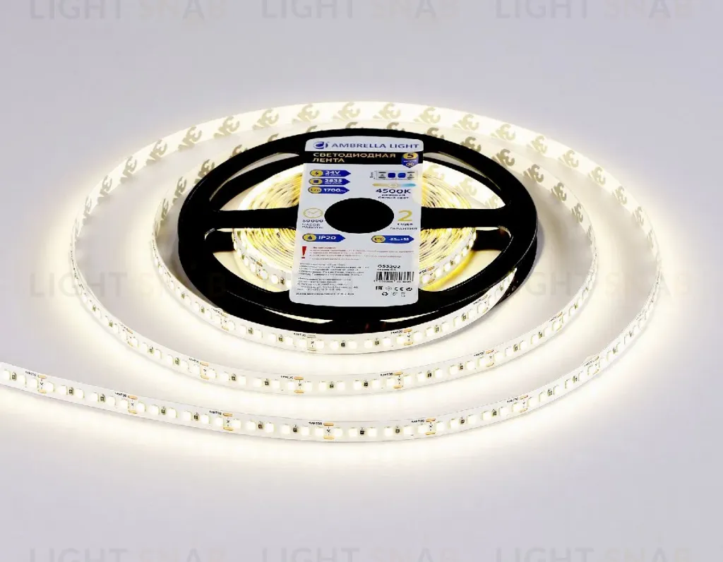 Светодиодная лента Ambrella Light LED Strip 24В 2835 14,4Вт/м 4500K 5м IP20 GS3202 GS3202