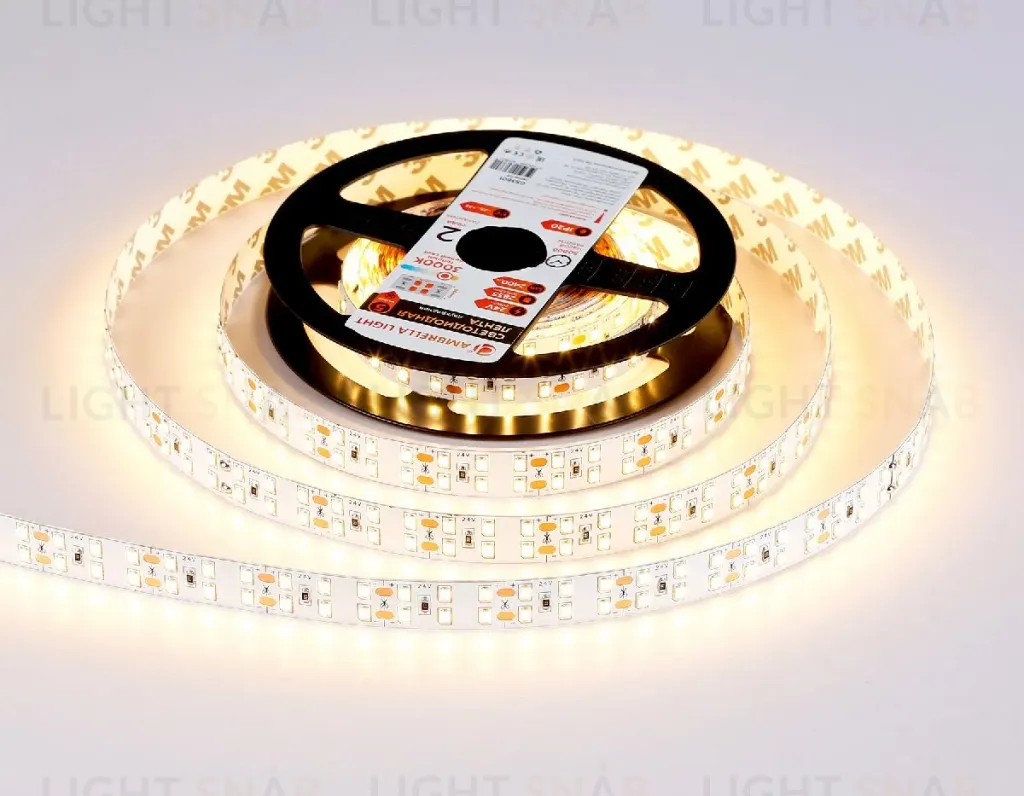 Светодиодная лента двухрядная Ambrella Light LED Strip 24В 2835 20Вт/м 3000K 5м IP20 GS3601 GS3601