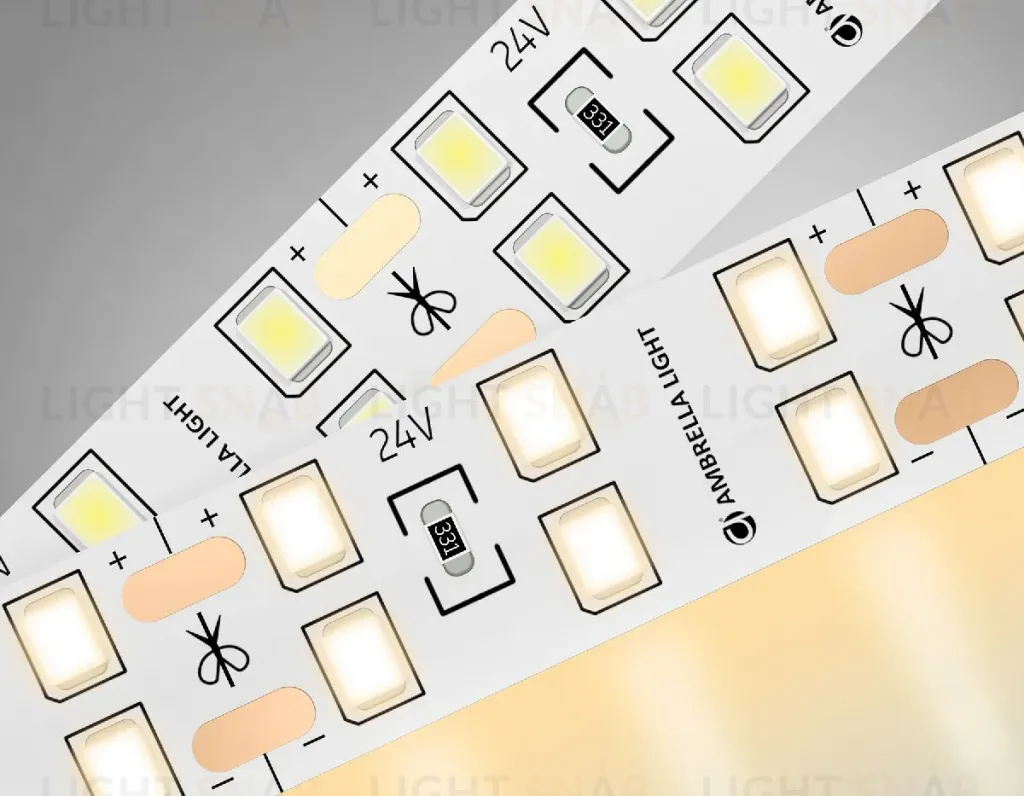 Светодиодная лента двухрядная Ambrella Light LED Strip 24В 2835 20Вт/м 3000K 5м IP20 GS3601 GS3601