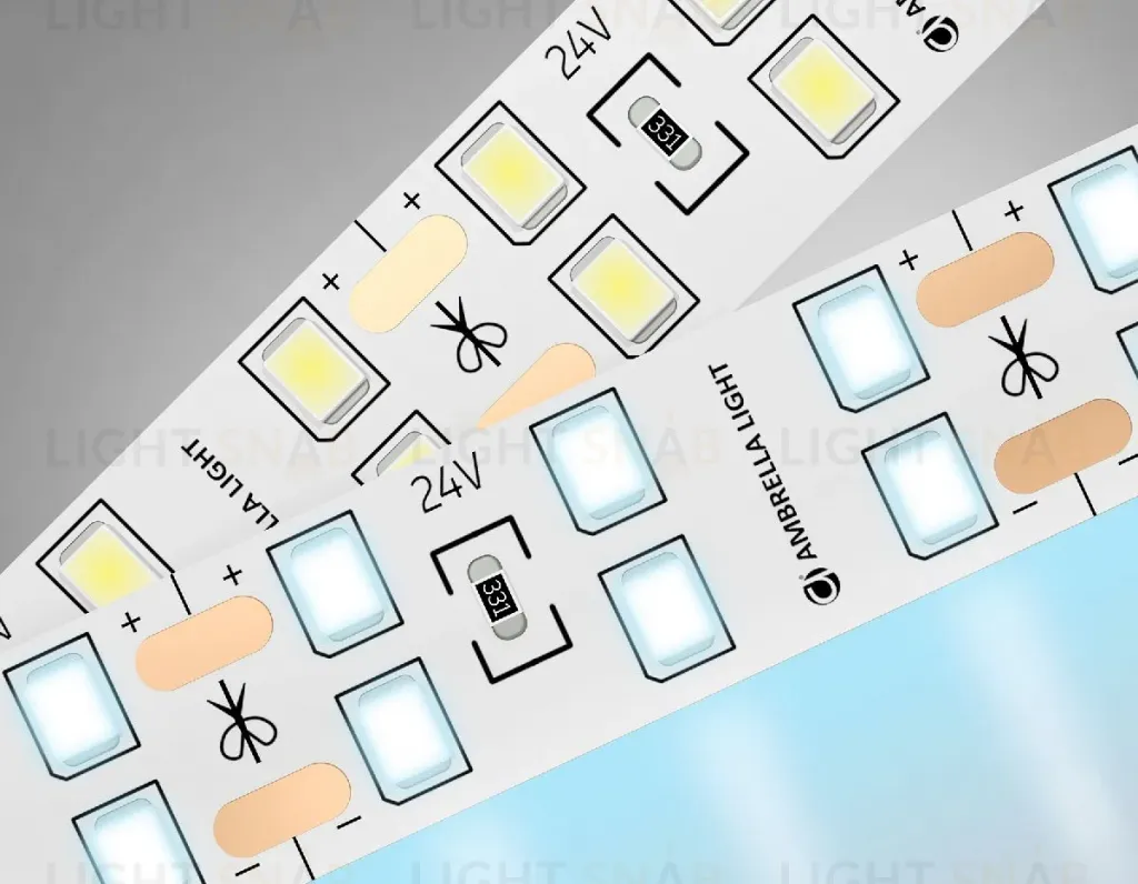 Светодиодная лента двухрядная Ambrella Light LED Strip 24В 2835 20Вт/м 6500K 5м IP20 GS3603 GS3603