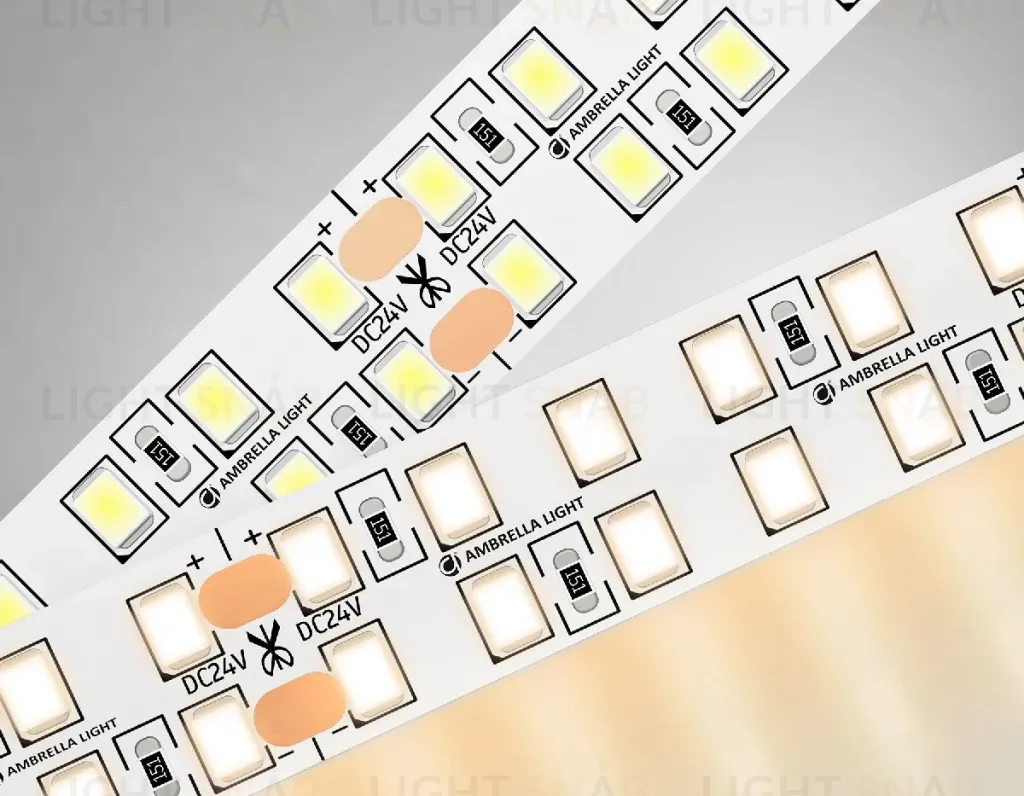 Светодиодная лента двухрядная Ambrella Light LED Strip 24В 2835 24Вт/м 3000K 5м IP20 GS3701 GS3701