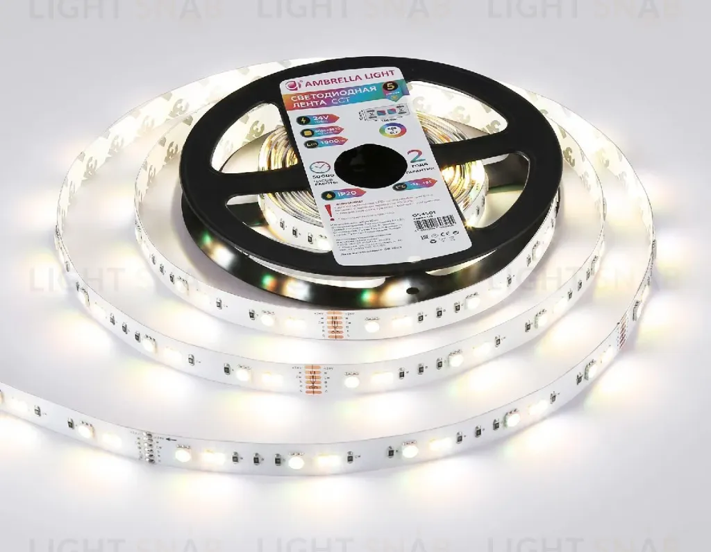 Светодиодная лента Ambrella Light LED Strip 24В 5050+2835 13Вт/м RGB+3000-6500K 5м IP20 GS4501 GS4501