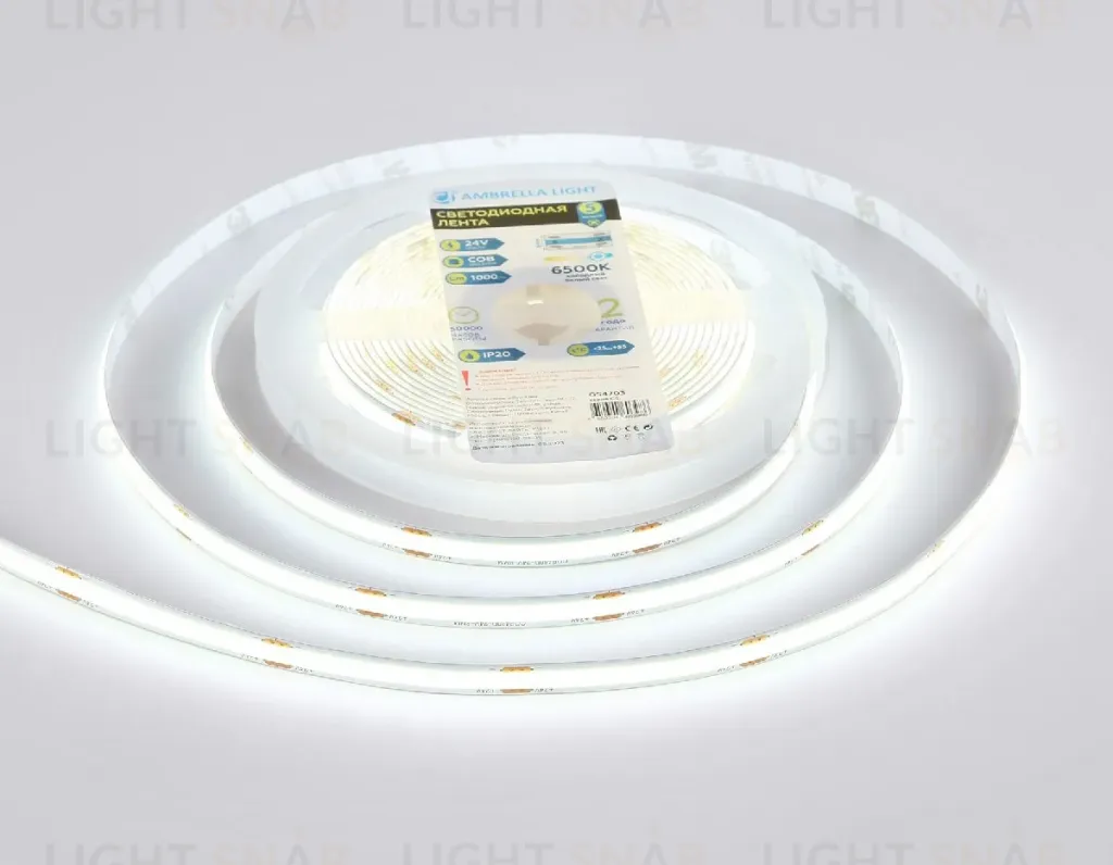 Светодиодная лента Ambrella Light LED Strip 24В COB 12Вт/м 6500K 5м IP20 GS4703 GS4703