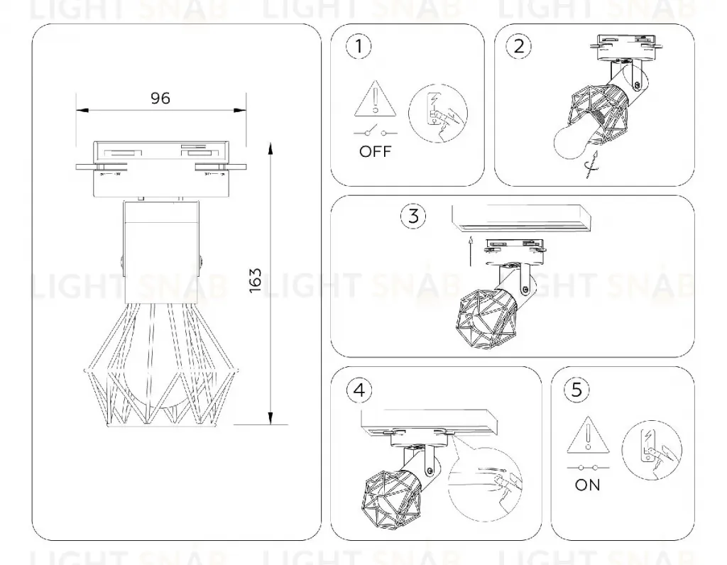 Трековый однофазный светильник Ambrella Light Track System GL5002 GL5002