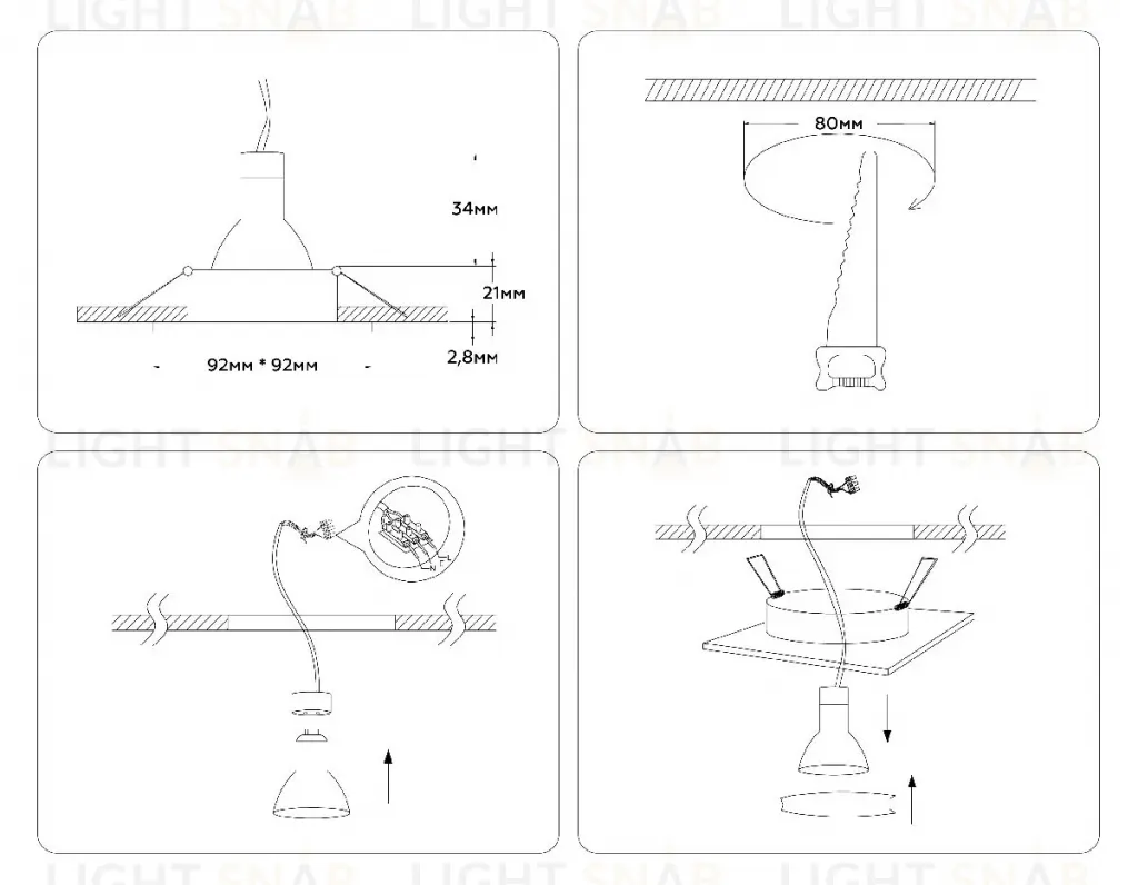 Встраиваемый светильник Ambrella Light Standard Tech A8925 A8925