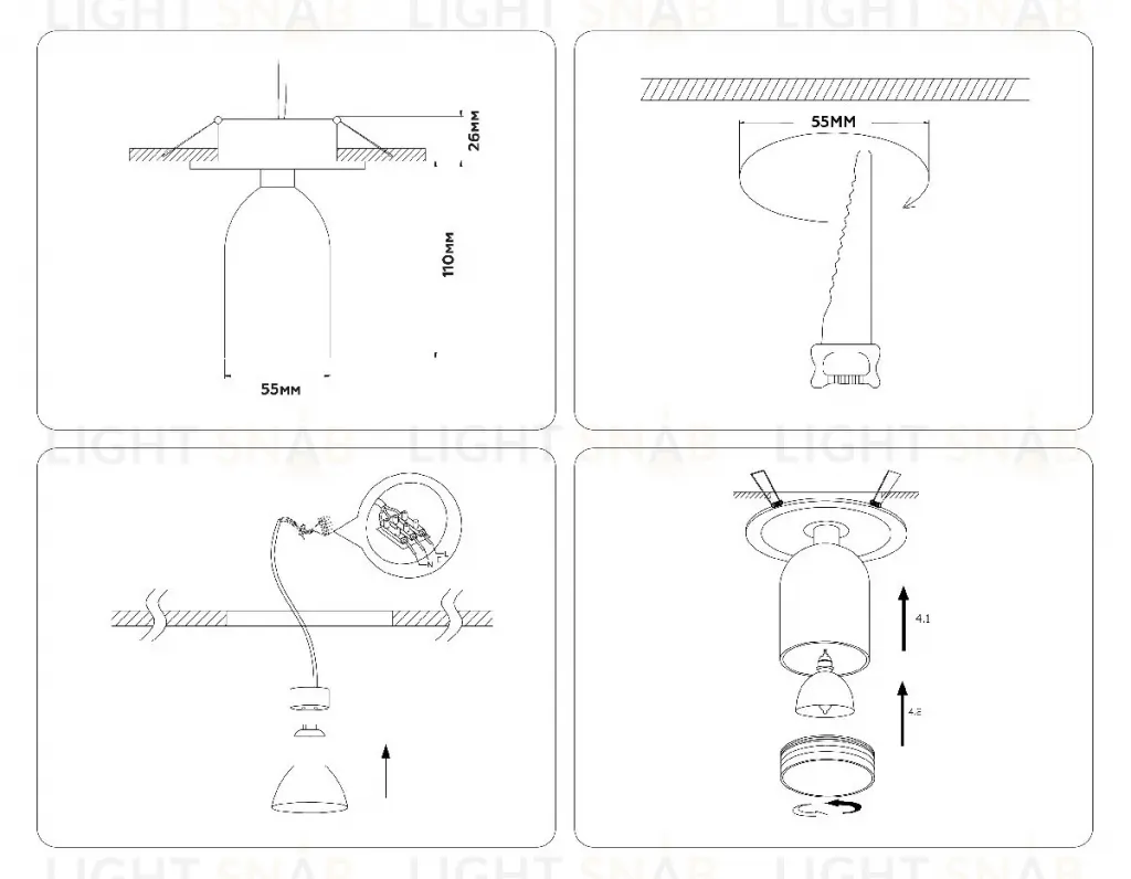 Встраиваемый спот Ambrella Light Move TA1272 TA1272
