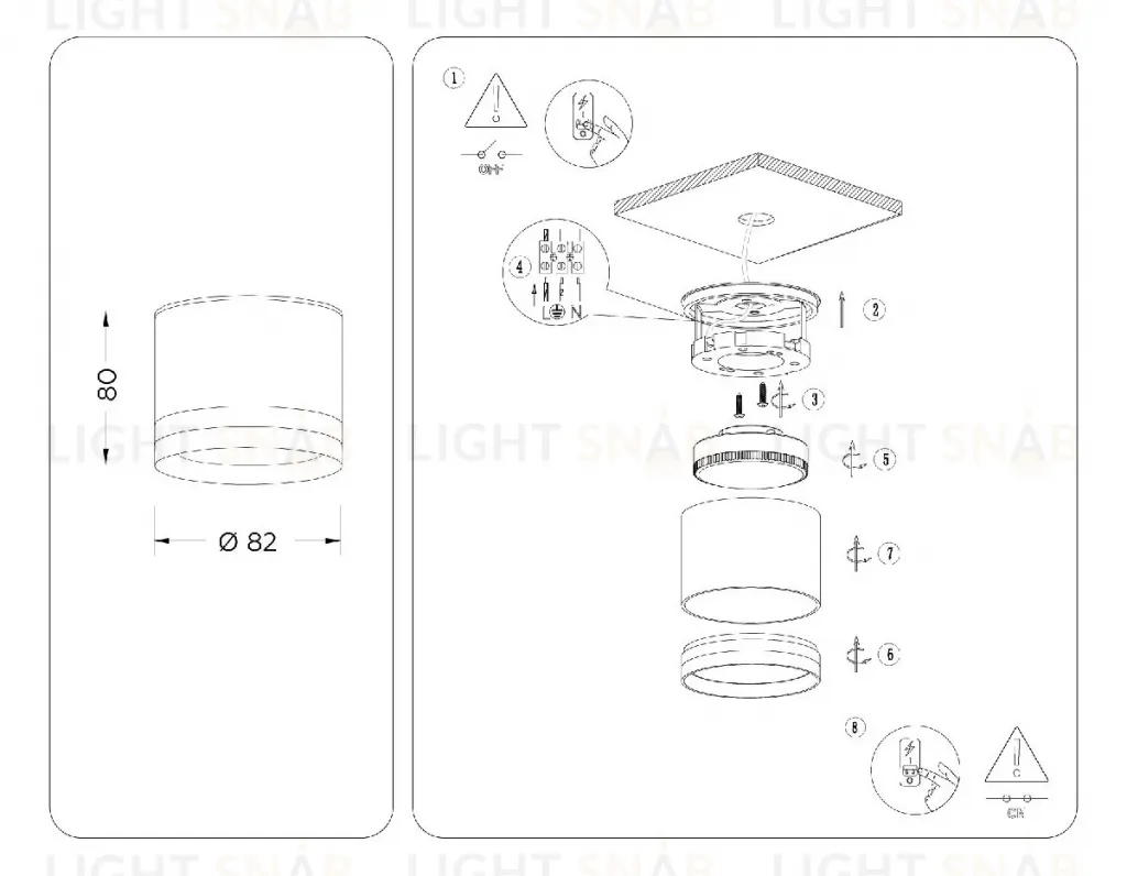 Накладной светильник Ambrella Light IP Protect TN6571 TN6571