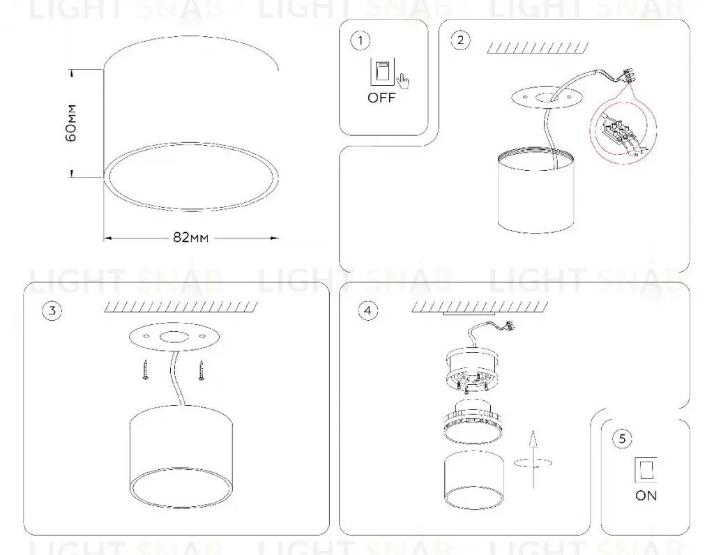 Накладной светильник Ambrella Light GX Standard Tech TN5358 TN5358