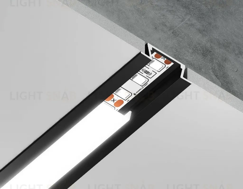 Алюминиевый встраиваемый профиль Ambrella Light Alum Profile GP1001BK GP1001BK