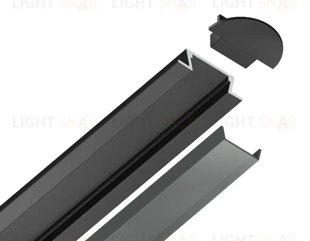Алюминиевый встраиваемый профиль Ambrella Light Alum Profile GP1001BK/BK GP1001BK/BK