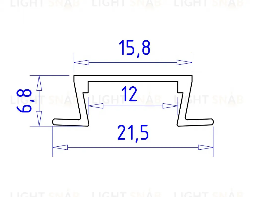 Алюминиевый встраиваемый профиль Ambrella Light Alum Profile GP1001WH GP1001WH