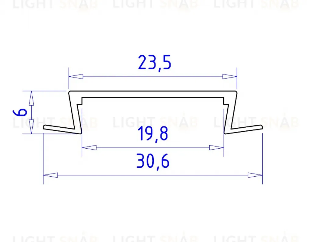 Алюминиевый встраиваемый профиль Ambrella Light Alum Profile GP1100BK GP1100BK