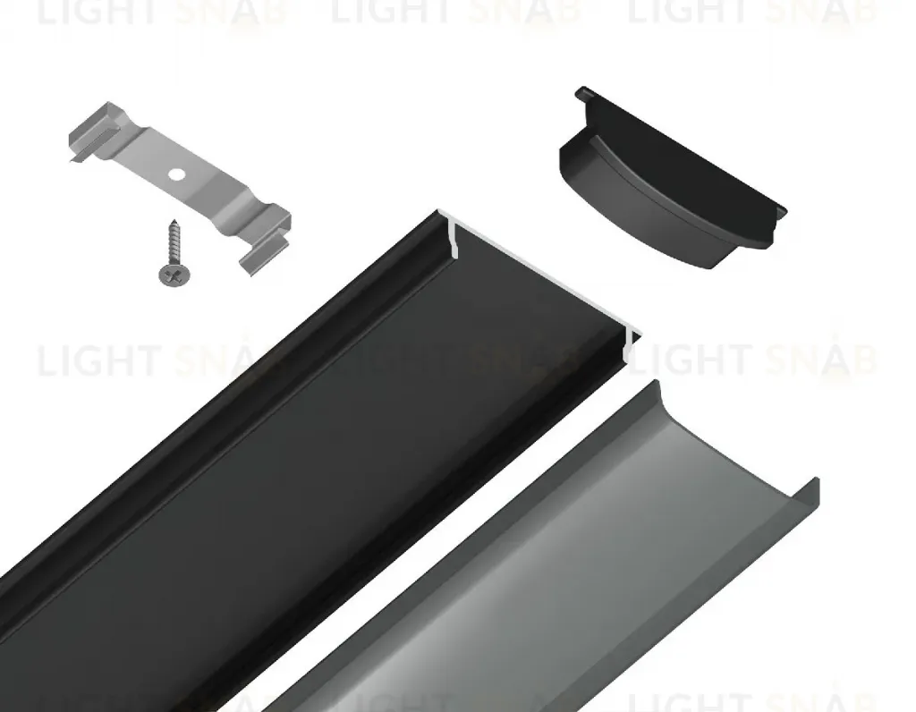 Алюминиевый накладной профиль Ambrella Light Alum Profile GP1600BK/BK GP1600BK/BK