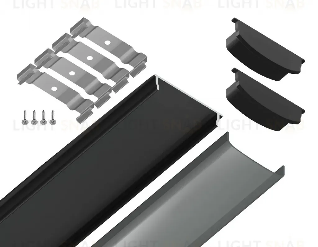 Алюминиевый накладной профиль Ambrella Light Alum Profile GP1600BK/BK GP1600BK/BK