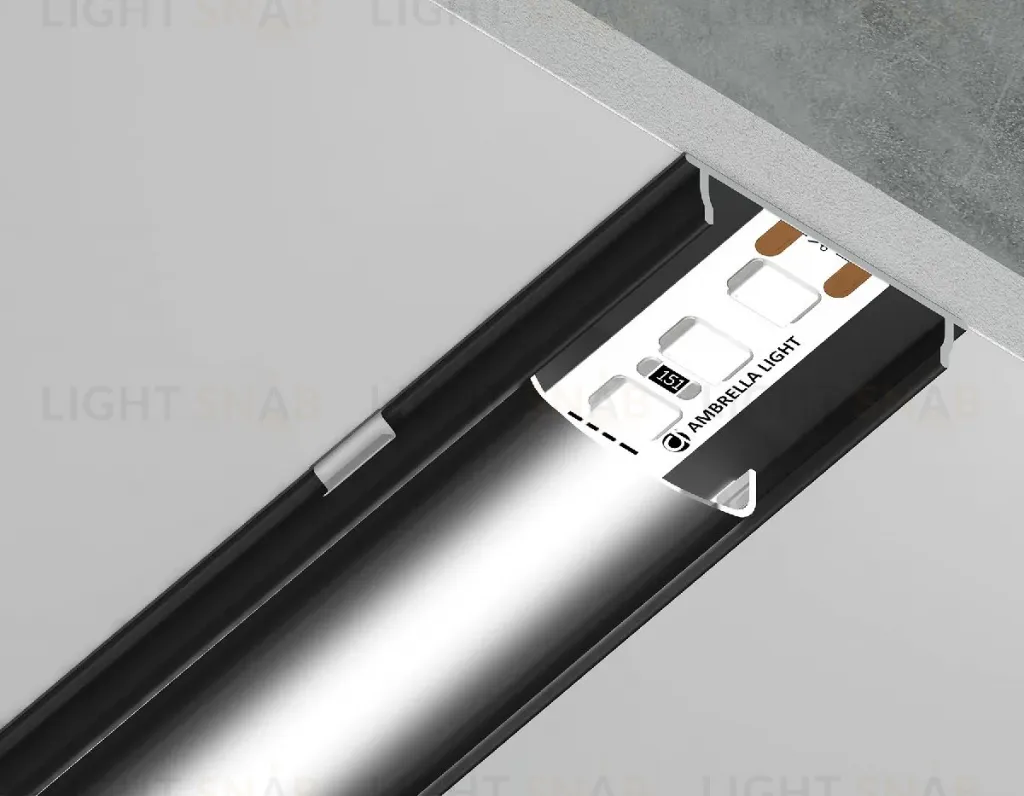 Алюминиевый накладной профиль Ambrella Light Alum Profile GP1600BK/BK GP1600BK/BK