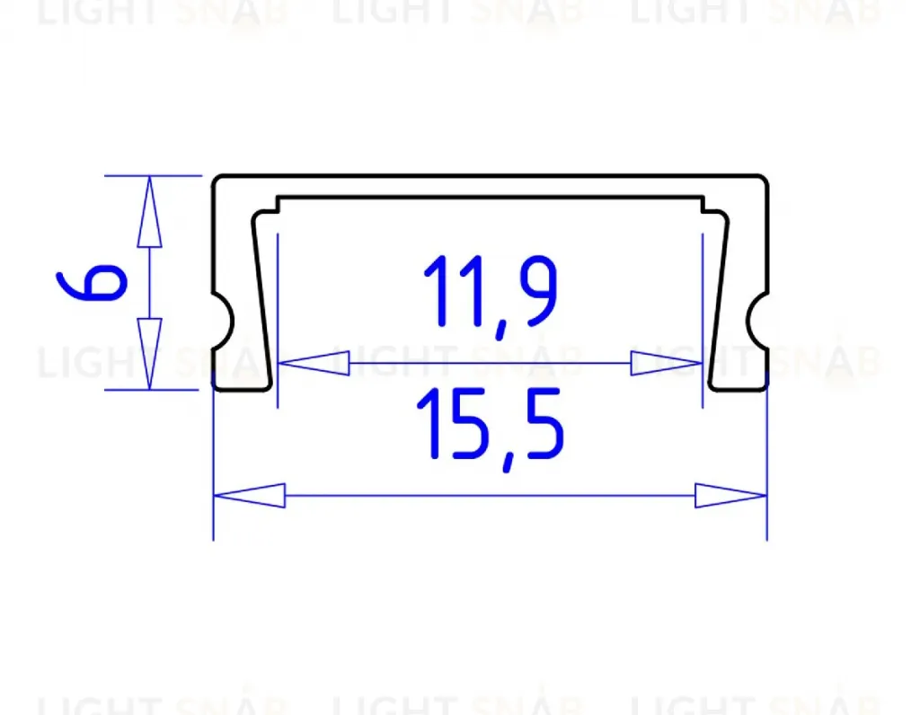 Алюминиевый накладной профиль Ambrella Light Alum Profile GP1700BK/BK GP1700BK/BK