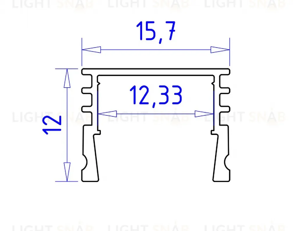 Алюминиевый накладной профиль Ambrella Light Alum Profile GP1750BK GP1750BK
