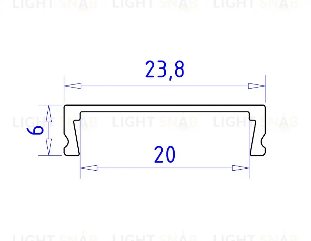 Алюминиевый накладной профиль Ambrella Light Alum Profile GP1800WH GP1800WH