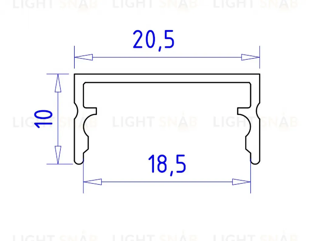 Алюминиевый накладной профиль Ambrella Light Alum Profile GP2001AL GP2001AL
