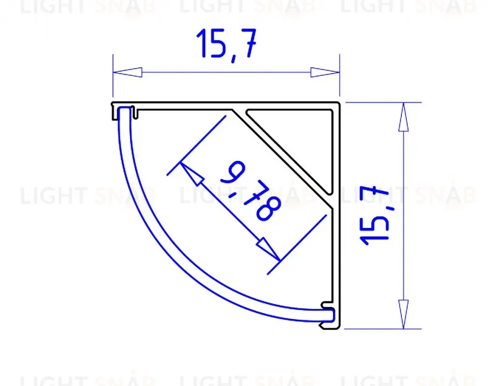 Алюминиевый угловой профиль Ambrella Light Alum Profile GP2100WH GP2100WH