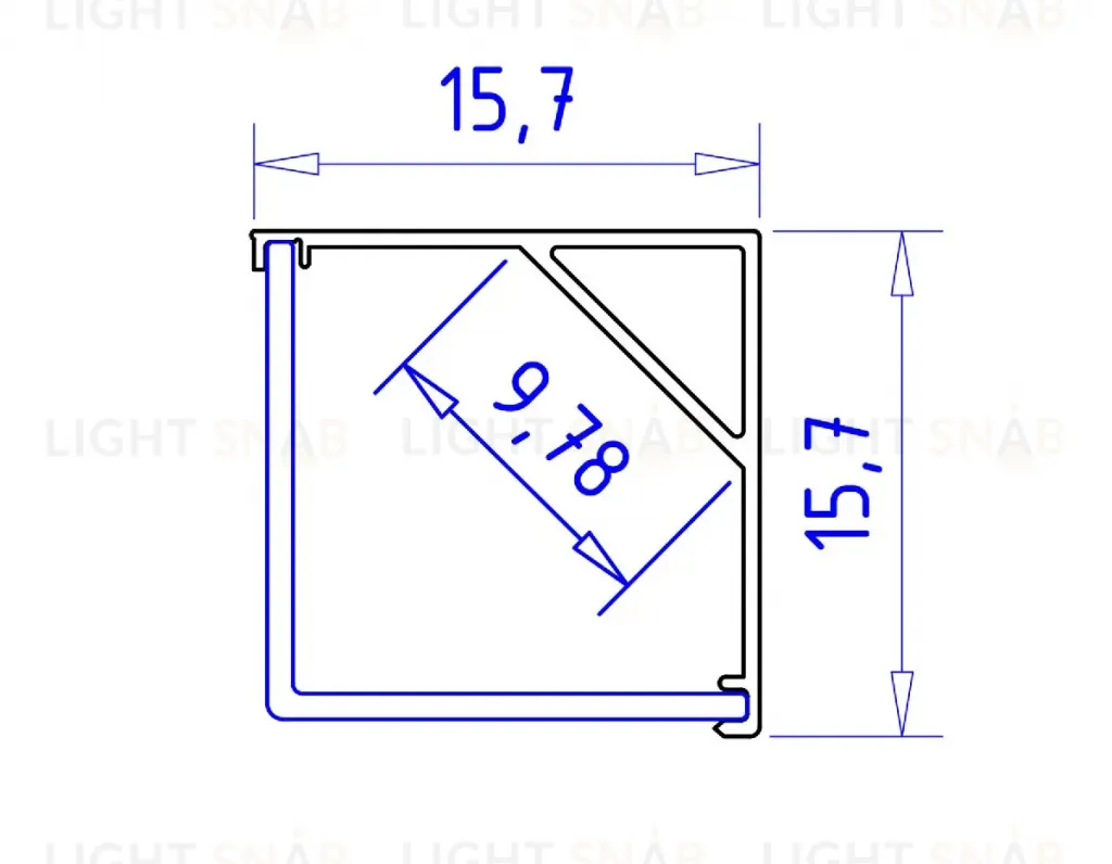 Алюминиевый угловой профиль Ambrella Light Alum Profile GP2150AL GP2150AL