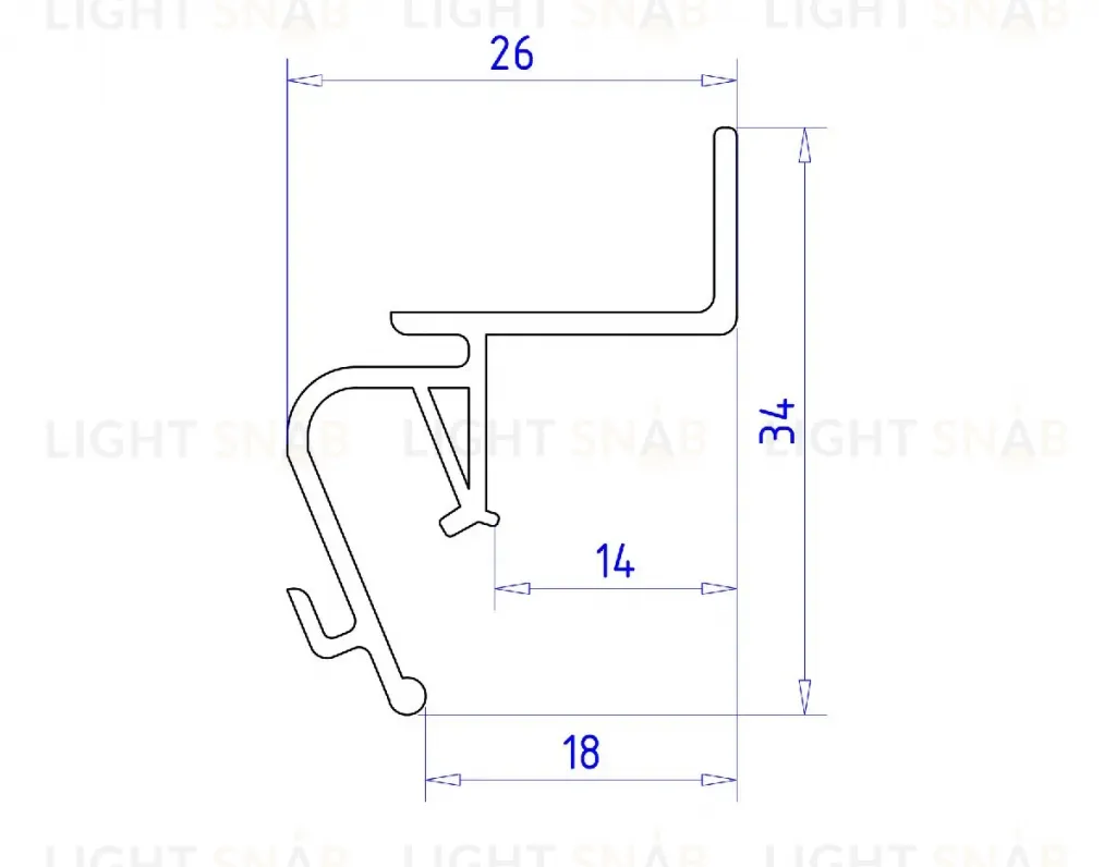 Алюминиевый профиль Ambrella Light Alum Profile GP4100BK GP4100BK