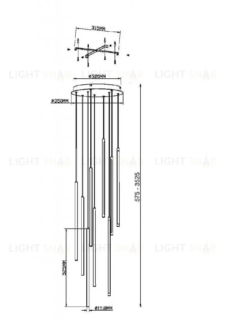 Подвесная люстра Maytoni Light stick MOD236PL-L54BS3K MOD236PL-L54BS3K