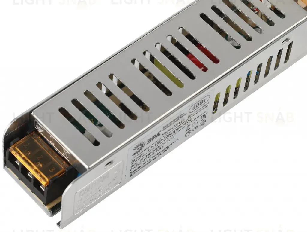 Блок питания Эра 60Вт DC24В 2.5A IP20 LP-LED-60W-IP20-24V-S Б0061129 Б0061129
