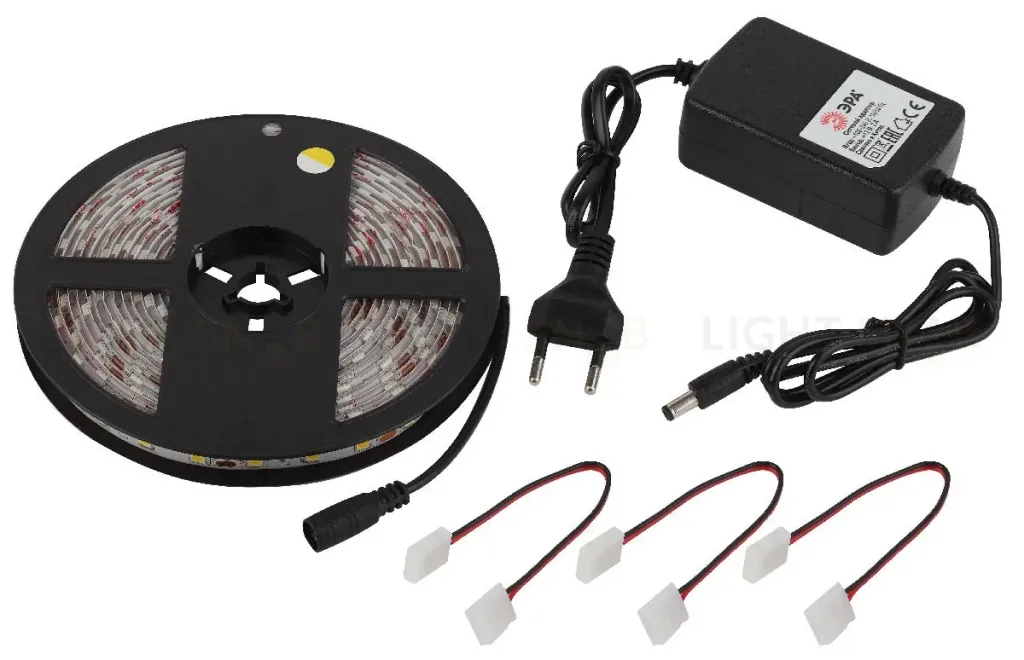 Комплект светодиодной ленты Эра 12В 5050 14,4Вт/м 2700K 5м IP65 5050kit-14,4-60-12-IP65-2700-5m Б0043069 Б0043069
